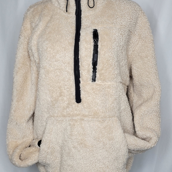 Victoria's Secret PINK Sherpa Teddy Bear Fleece Half Zip Pullover Size: M - Picture 1 of 9